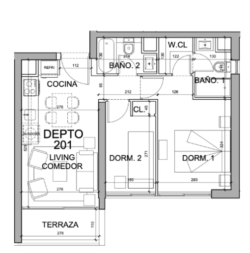 Región metropolitana, La Florida, 1 Dormitorio Habitaciones, ,1 BañoBathrooms,Departamento,Proyectos Nuevos,1074